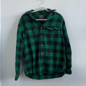 Woolrich Men’s Green and Black Flannel